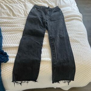 Princess Polly Black Straight Leg Jeans